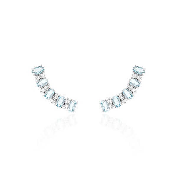 Brinco earcuff oval acqua
