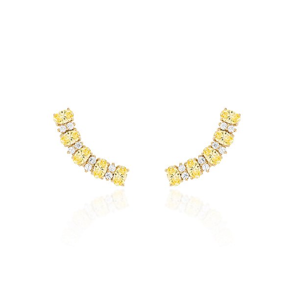 Brinco earcuff oval citrino