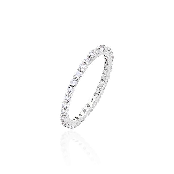 Anel cravejado 1,5mm cristal (escolha o tamanho)