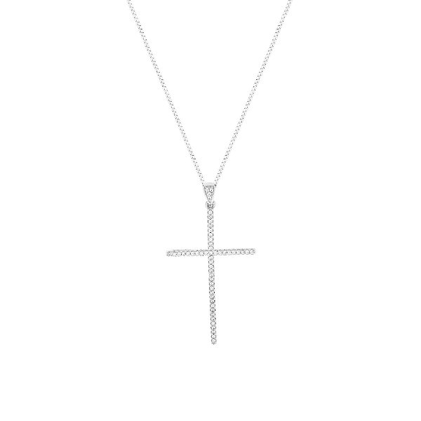 Colar de cruz cravejada