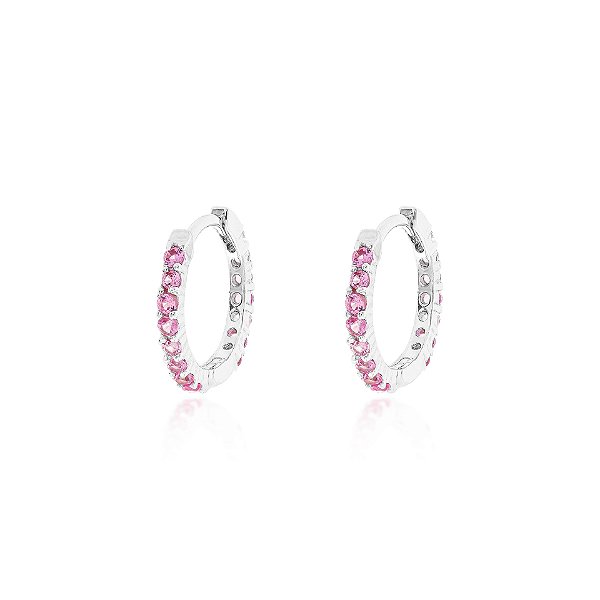 Argola pink na prata 925