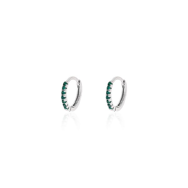 Argola esmeralda na prata 925