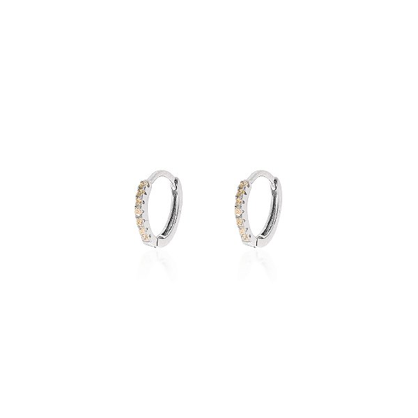 Argola citrino na prata 925
