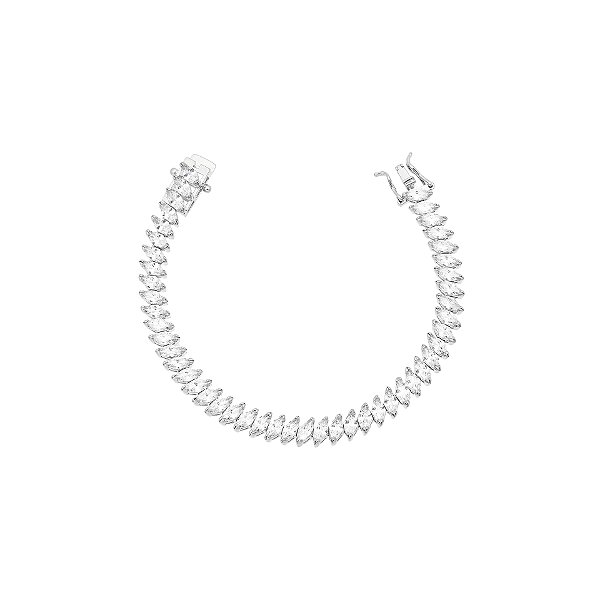 Pulseira riviera navete 3mm cristal