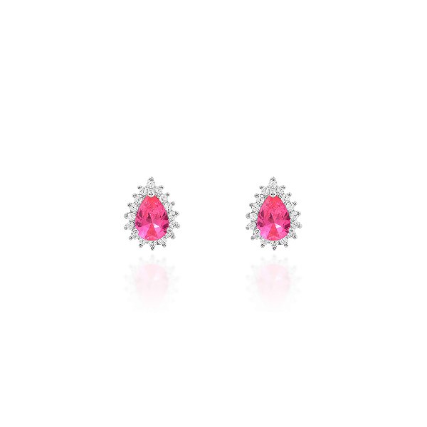 Brinco gota 8mm pink