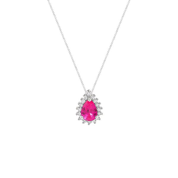 Colar gota 8mm pink