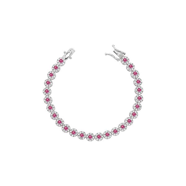 Pulseira riviera redonda pink