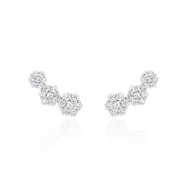 Brinco earcuff três flores