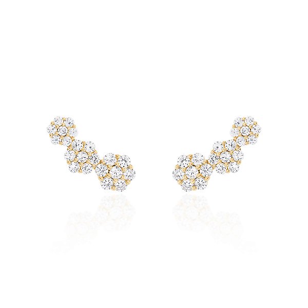 Brinco earcuff três flores
