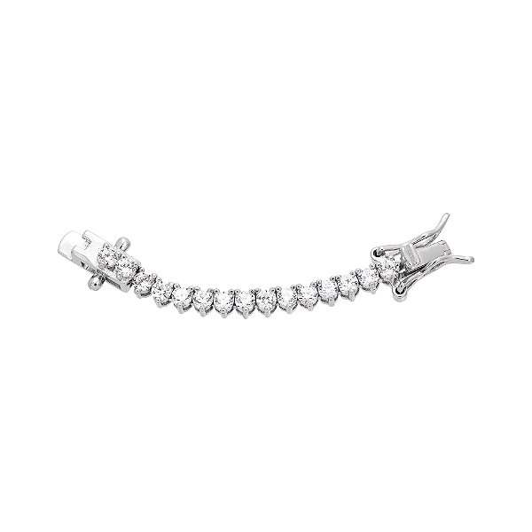 Extensor de riviera 2,5mm três garras na prata 925