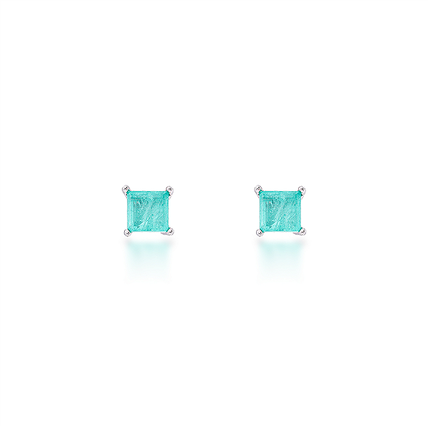 Brinco quadrado 4mm colombiana prata 925