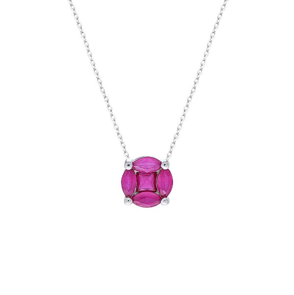 Colar pink na prata 925