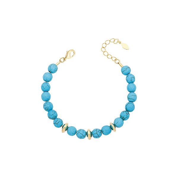 Pulseira esferas turquesa