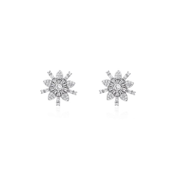 Brinco de flor cristal