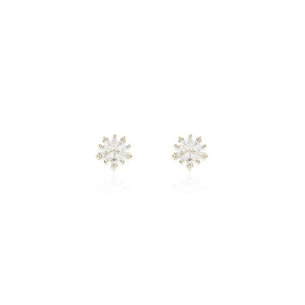 Brinco de flor 8mm cristal