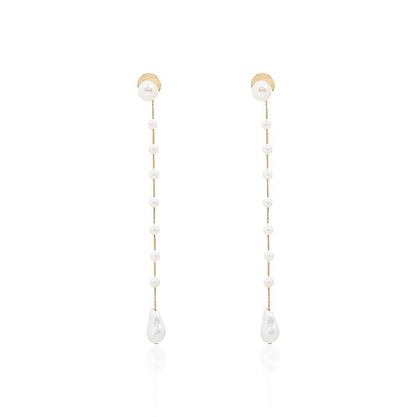 Brinco longo de pérolas