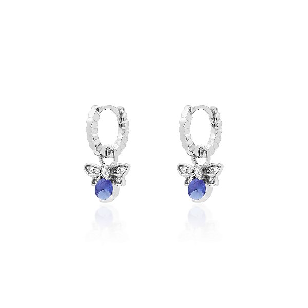 Argola de abelha tanzanita na prata 925