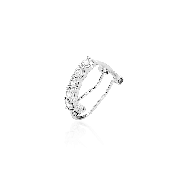 Piercing fake cristal na prata 925