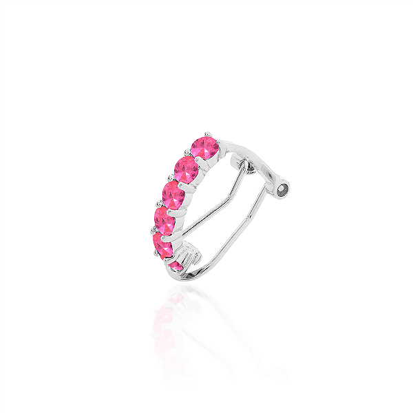 Piercing fake pink na prata 925