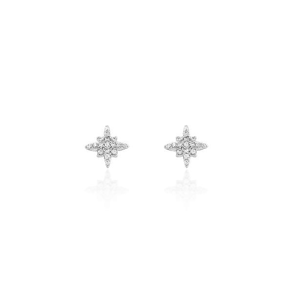 Brinco estrela 8mm na prata 925