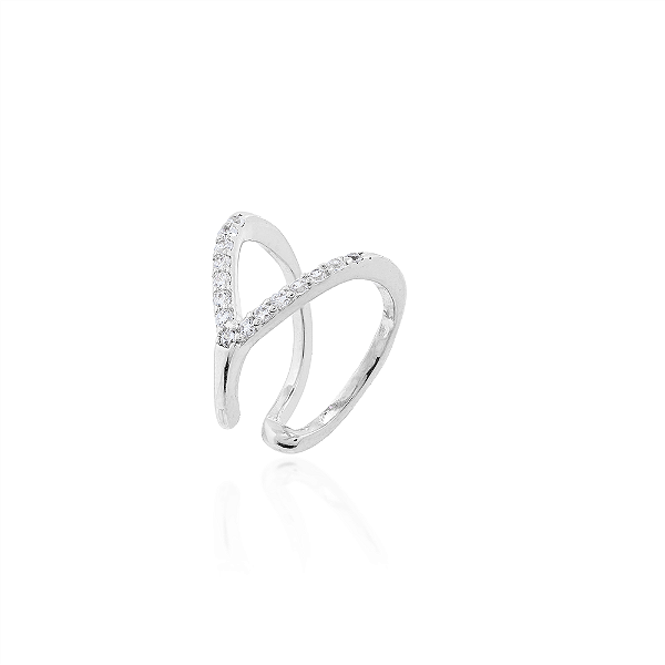 Piercing fake cristal na prata 925