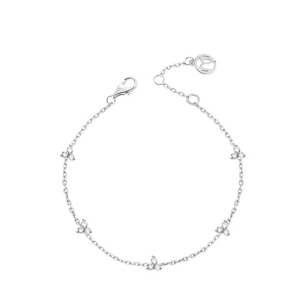 Pulseira três pontos de luz na prata 925