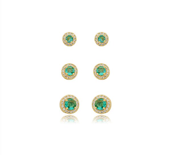 Trio redondo turmalina