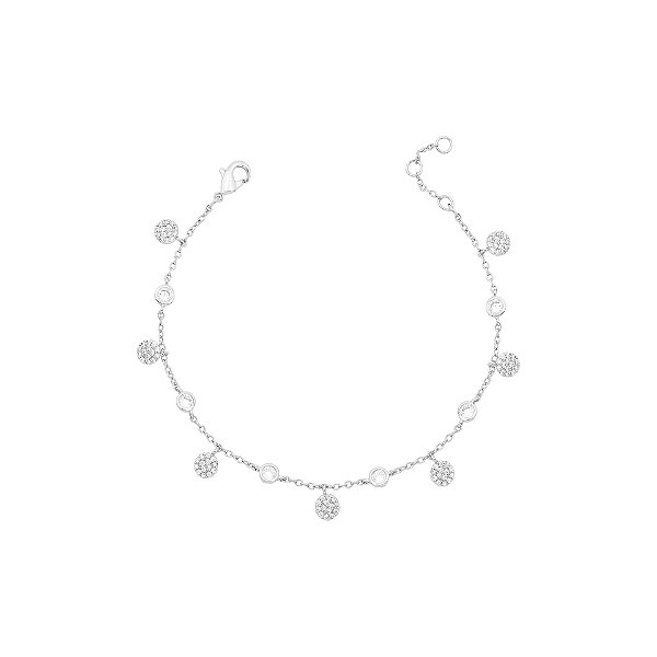 Pulseira com pontos de luz e e bolinha cravejada