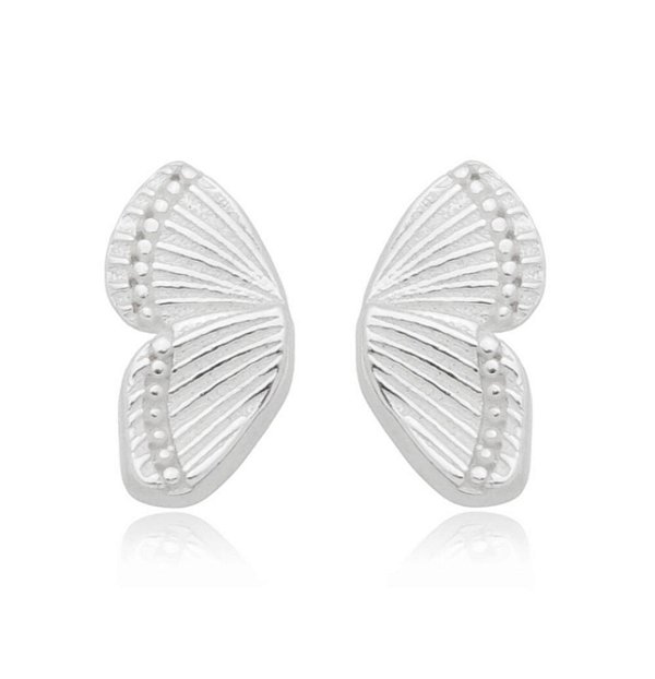 brinco meia borboleta na prata 925