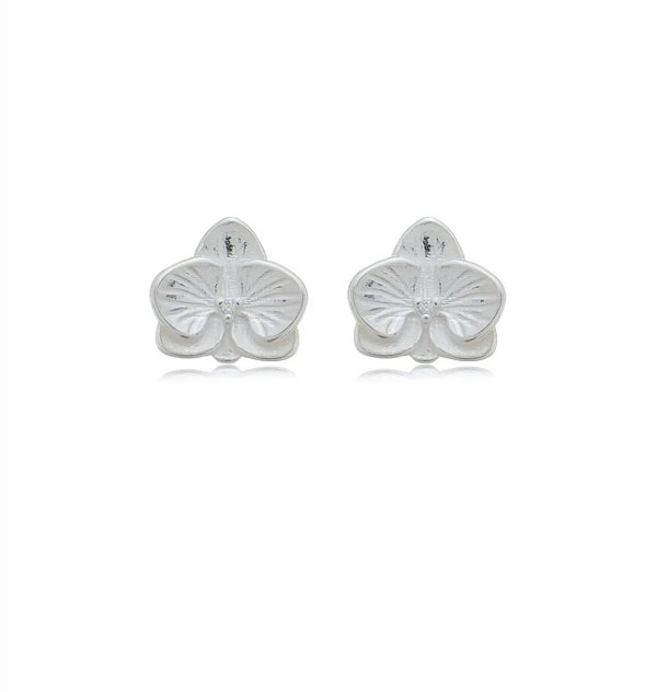 Brinco orquídea na prata 925