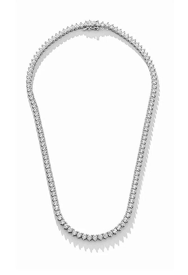 Colar riviera 3mm três pontas no ródio branco (escolha o tamanho)