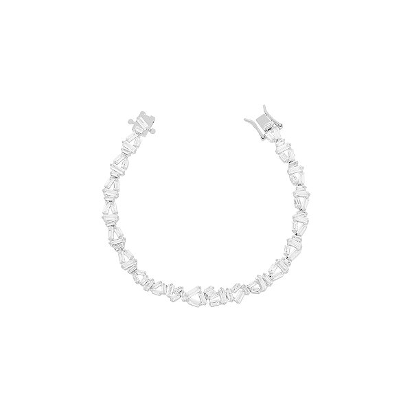 Pulseira riviera baguetada cristal
