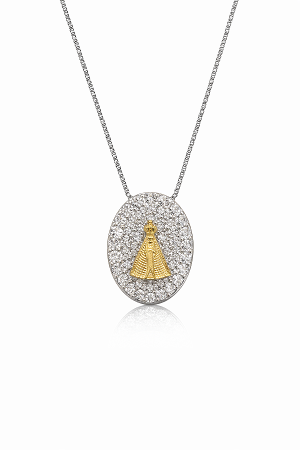 Colar Nossa Senhora Aparecida cravejado