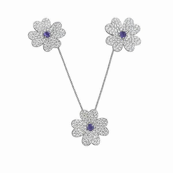 Conjunto de flor cristal e lilás