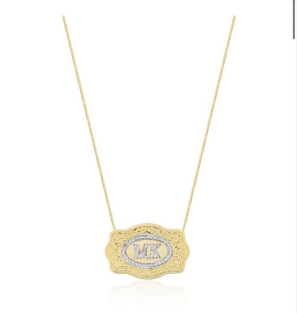 Colar monograma de fivela