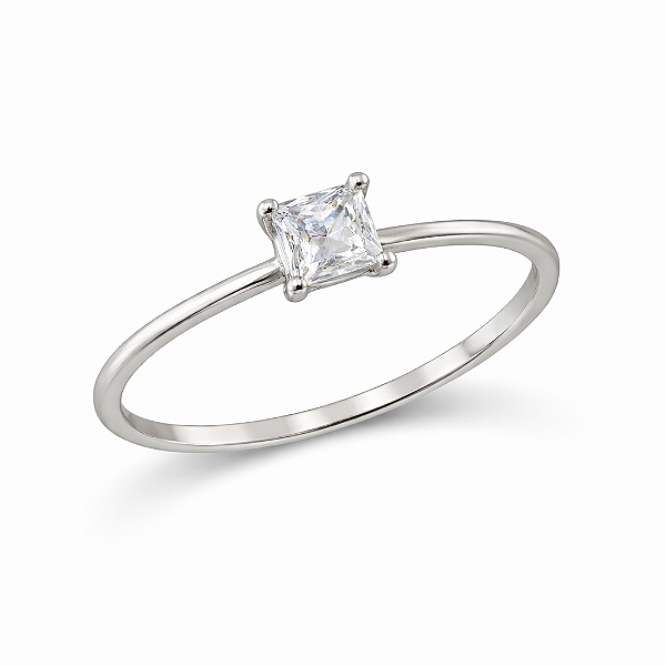 Anel solitário na prata 925 ( escolha o tamanho )