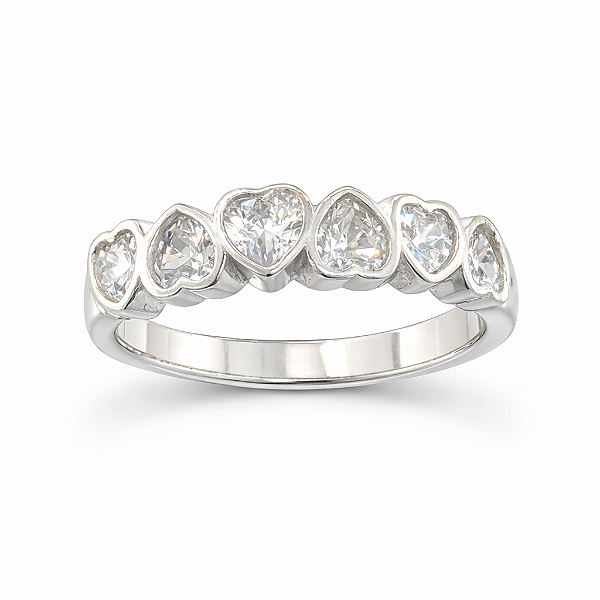 Anel de corações na prata 925 ( escolha o tamanho )