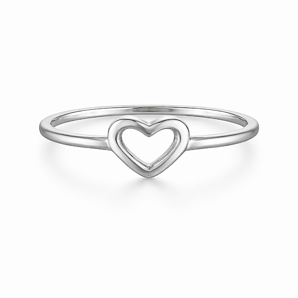 Anel de coração na prata 925 ( escolha o tamanho )