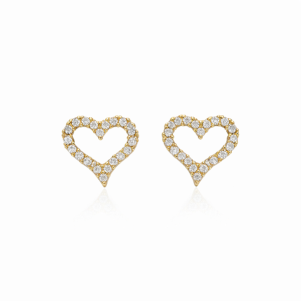 Brinco de coração cristal