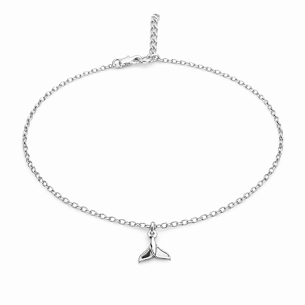 Tornozeleira rabo de baleia na prata 925