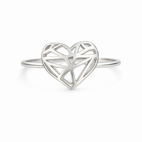 Anel de coração na prata 925 ( escolha o tamanho )