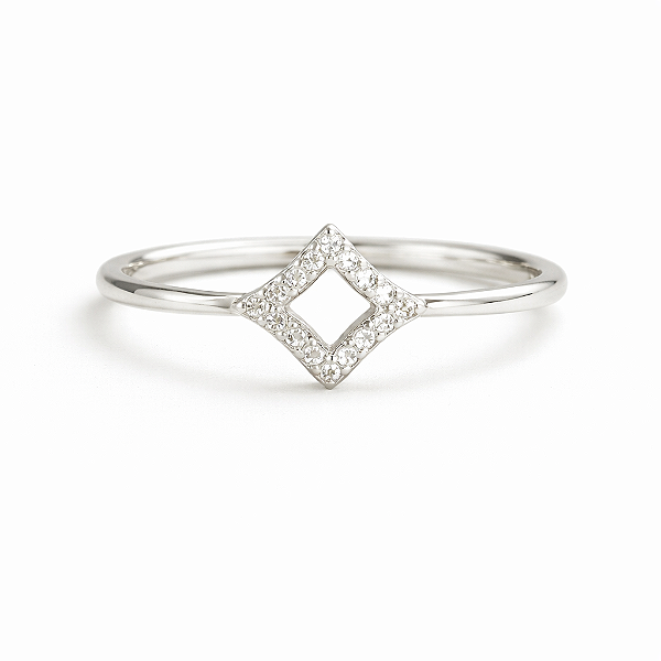 Anel losango na prata 925 ( escolha o tamanho )