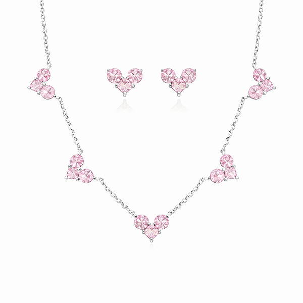 Conjunto de coração rosa
