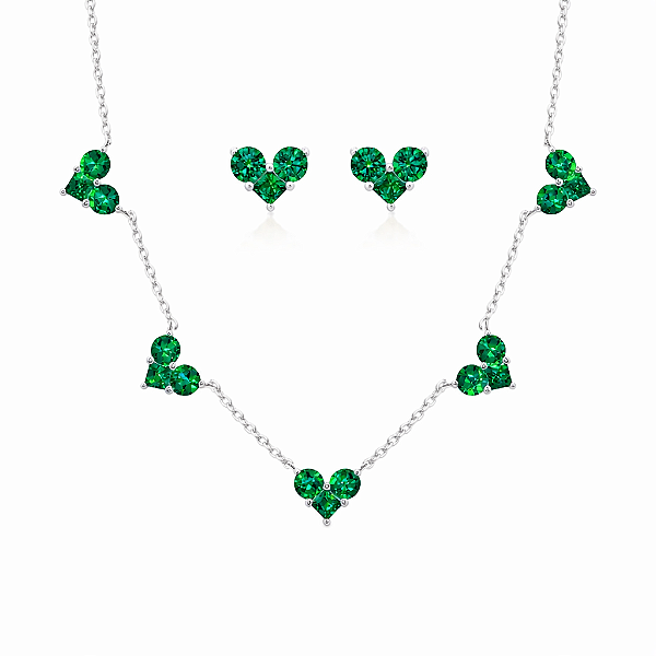 Conjunto de coração esmeralda