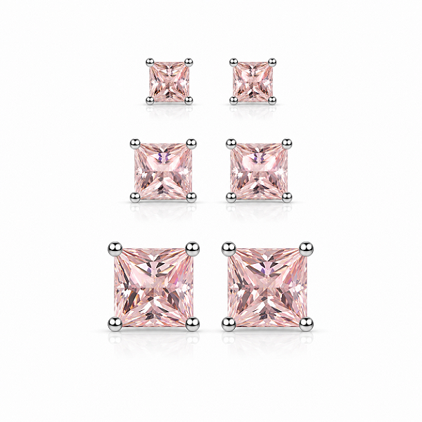Trio de ponto de luz quadrado rosa