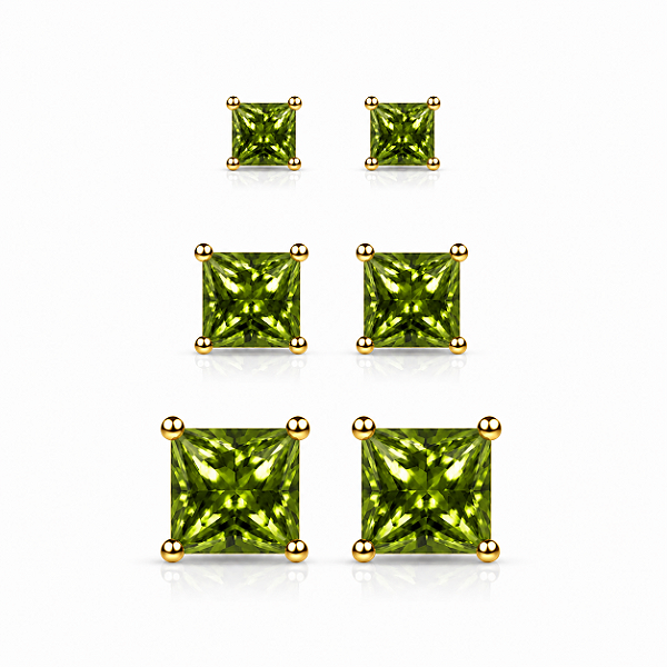 Trio de ponto de luz quadrado peridot