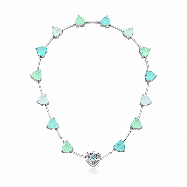 Choker de pedra fusion turmalina