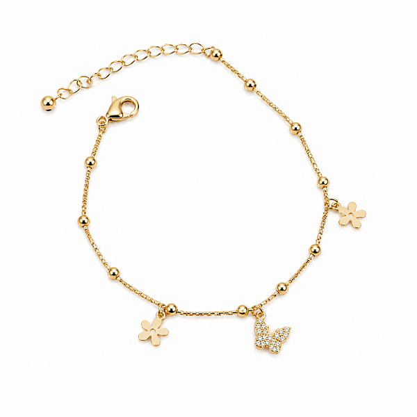 Pulseira borboleta e flores