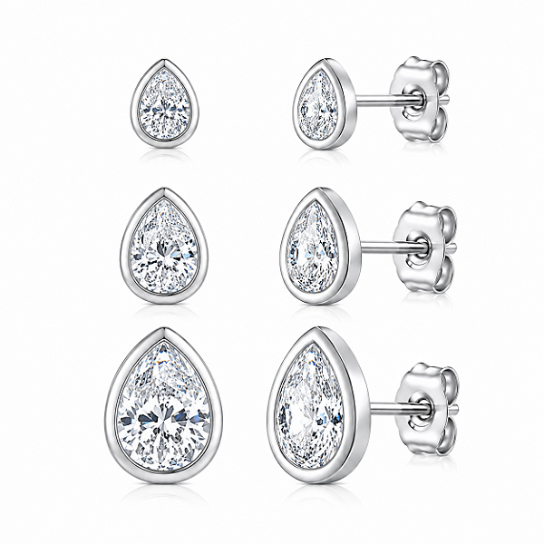 Trio gota cristal cravação inglesa
