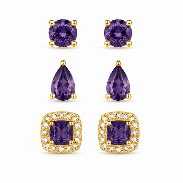 Trio formato diferente roxo